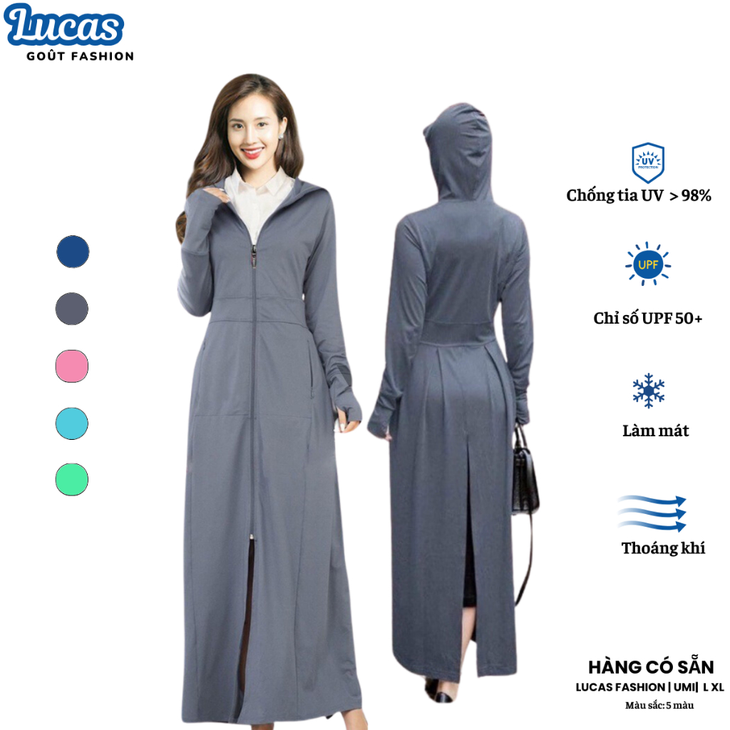 [Quà Tặng Bộ Găng Tay]Áo Chống Nắng toàn thân nữ 2 Lớp Dáng Dài Thế Hệ Mới, váy chống nắng choàng liền thân chống tia UV | BigBuy360 - bigbuy360.vn