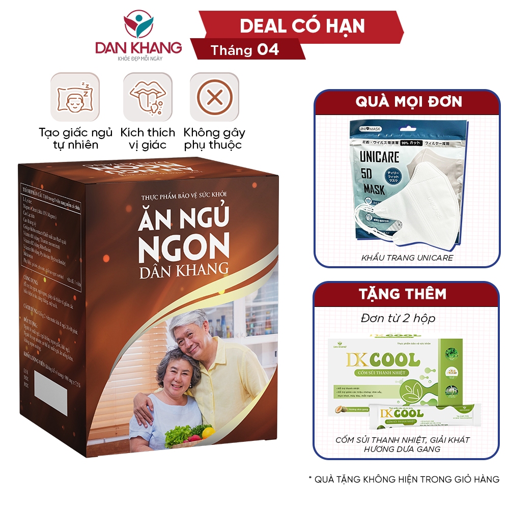 Viên Uống Ăn Ngủ Ngon Dân Khang Giúp Ăn Ngon Miệng Giúp Ngủ Ngon Và Sâu Giấc - Hộp 60 Viên