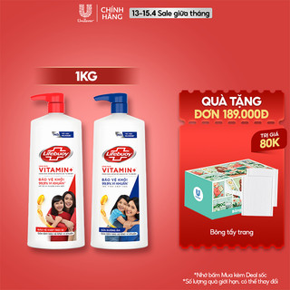 Sữa Tắm Lifebuoy Bảo Vệ Khỏi Vi Khuẩn Gây Bệnh Với Ion Bạc+ Hỗ Trợ Đề Kháng Da Tự Nhiên 1000G