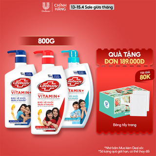 Sữa Tắm Lifebuoy Sạch Khuẩn Bảo Vệ Khỏi 99.9% Vi Khuẩn, Chứa Ion Bạc+ Hỗ Trợ Cùng Đề Kháng Da Tự Nhiên 800G