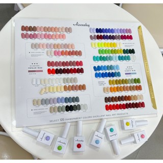  Set sơn gel thạch nhũ Aivennhuy 120 màu set sơn gel thạch nhũ tone Hàn Quốc đặc mướt kèm bảng màu base top dungnailstore 