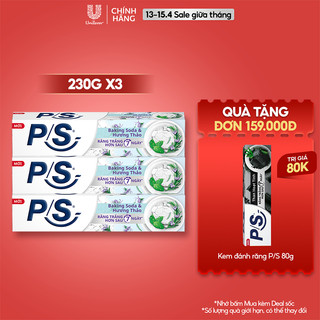 Bộ 3 Kem đánh răng P/S Baking Soda Hương Thảo Răng Trắng Hơn Sau 7 Ngày 230g/hộp