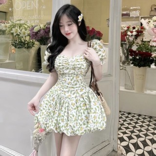 Váy thô hoa vát eo cúc ngọc