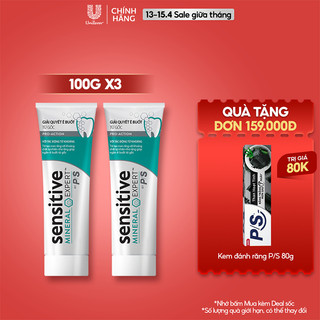 Bộ 2 Kem Đánh Răng P/S Chống Ê Buốt Sensitive Mineral Expert Pro-Action Sensitivity Treatment 105G/hộp