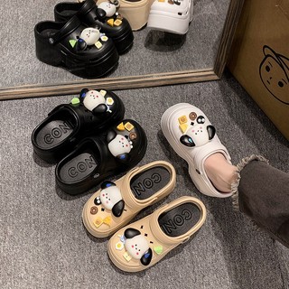 Dép bánh mì nữ dép sandal đế cao 7 phân đính sticker cute thời trang mẫu mới