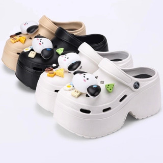 Dép bánh mì nữ dép sandal đế cao 7 phân đính sticker cute thời trang mẫu mới (1288 cún )