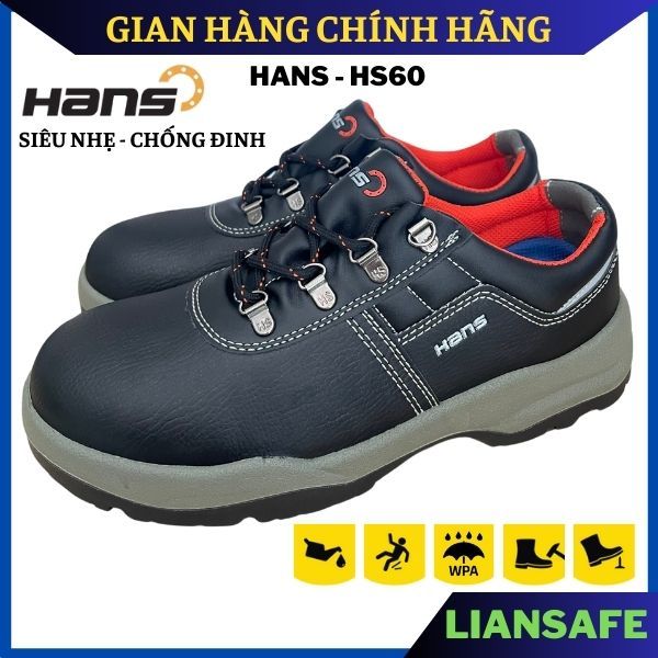 Giày bảo hộ lao động nam siêu nhẹ Hans Hs60 Hàn Quốc - Giày chống đinh nam đi làm công trình - thợ hàn - cơ khí