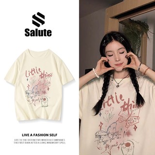 Áo phông Màu kem ngầu nữ Salute áo thun local brand unisex form rộng leisure In Chữ Y1005