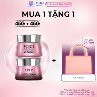  Bộ 2 Kem dưỡng sáng da đa tầng ngày & đêm Pond's Bright Miracle mờ thâm sạm với 50X Niasorcinol 45G+45G
