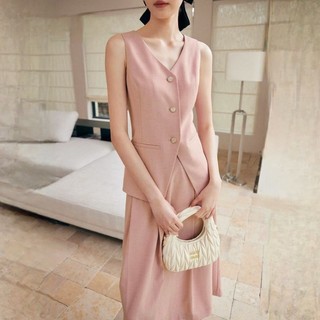 Set áo gile + chân váy dài xuất Hàn