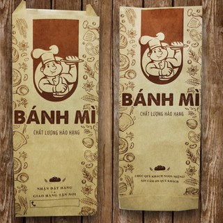  Túi Bao bánh mì hảo hạng  XẾP HÔNG  - Giấy Kraft nâu - 1000 túi 