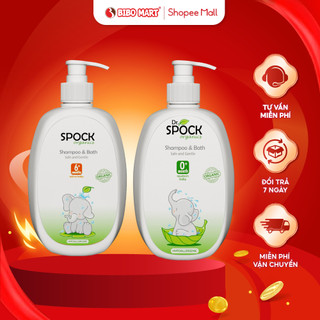 Sữa Tắm Gội Dr.Spock Organic Sữa Tắm Dưỡng Ẩm Làm Sạch Da Và Tóc Cho Bé Sơ Sinh Chai 350ml - Bibomart