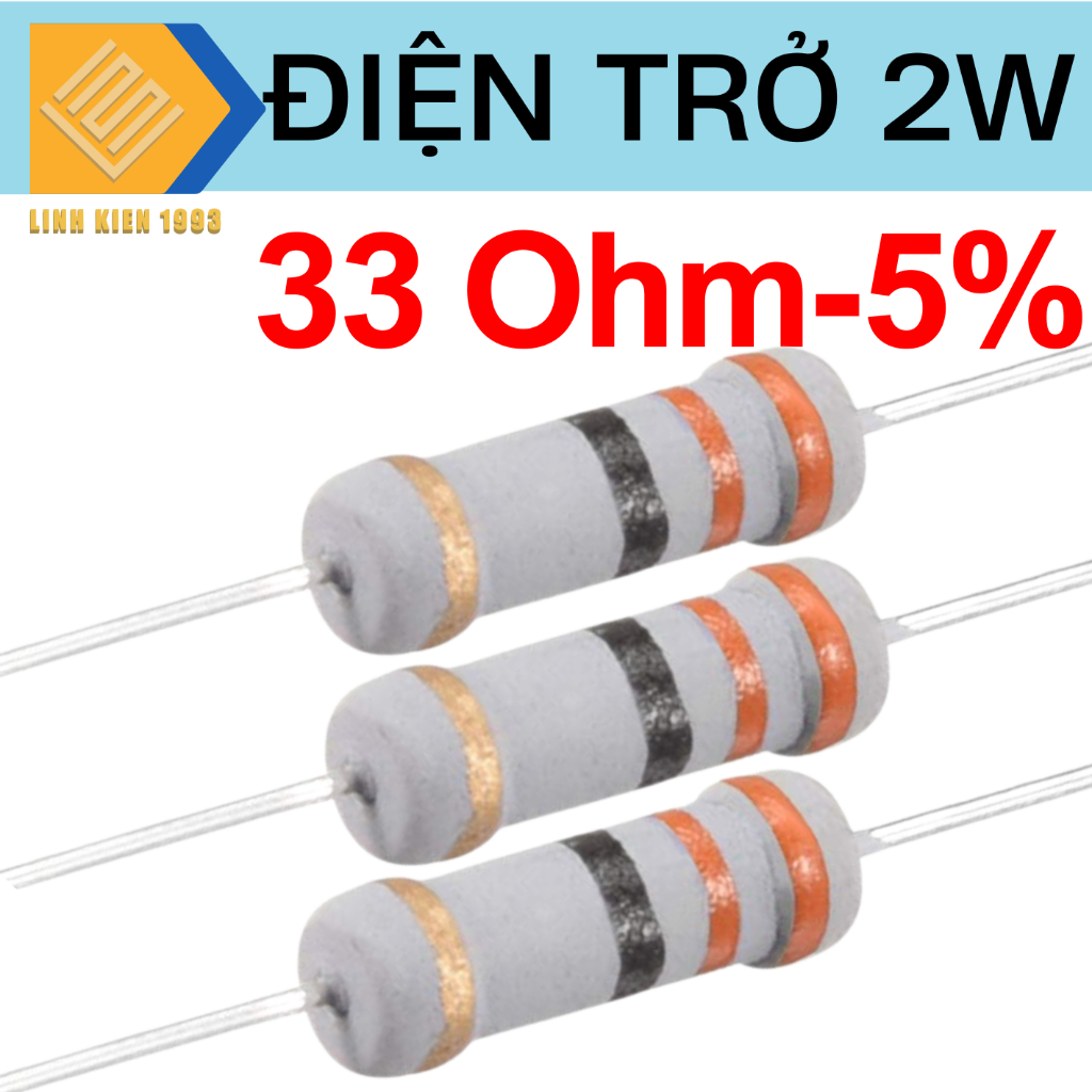 [ SET 5 CON ] Điện Trở 33 Ohm 2W 5% 4 Vòng Màu