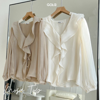 Áo mosa - áo tơ organza cổ tim phối bèo