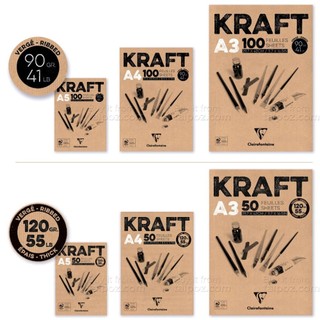 [ HỌA PHẨM TALENT ] - SỔ VẼ GIẤY KRAFT CLAIREFONTAINE