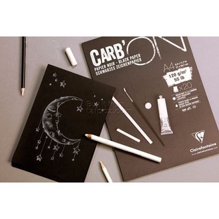 [ HỌA PHẨM TALENT ] - SỔ VẼ GIẤY ĐEN CLAIREFONTAINE CARB'ON