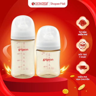 Bình Sữa Pigeon Softouch Nhựa PPSU Cao Cấp Plus WN3 Thế Hệ Thứ 3 Chịu Nhiệt Tốt 160ml 240ml - Bibomart