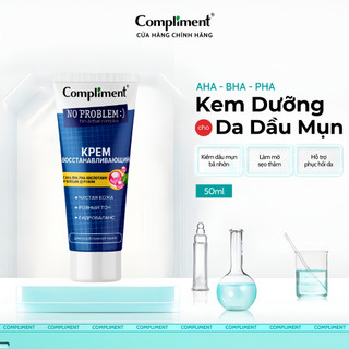 Kem Dưỡng Da Dầu Mụn Compliment No Problem Cấp Ẩm AHA BHA PHA Giảm Mụn Mờ Thâm Phục Hồi Tái Tạo 50ml
