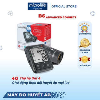 Máy đo huyết áp, máy đo huyết áp điện tử bắp tay microlife b6 advanced connect ngăn ngừa đột quỵ mdhamicb6