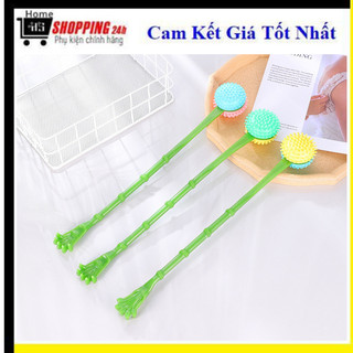 Cây Đấm Và Gãi Lưng Cán Xanh 2 Trong 1 Dài 41cm Đầu Gai Tròn Mềm Dẻo, Nhỏ Gọn Chất Liệu Nhựa Giả Đá Đa Năng