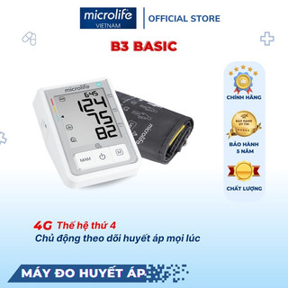 Máy đo huyết áp, máy đo huyết áp điện tử bắp tay MICROLIFE B3 Basic cảnh báo rối loạn nhịp tim bảo hành 60 tháng
