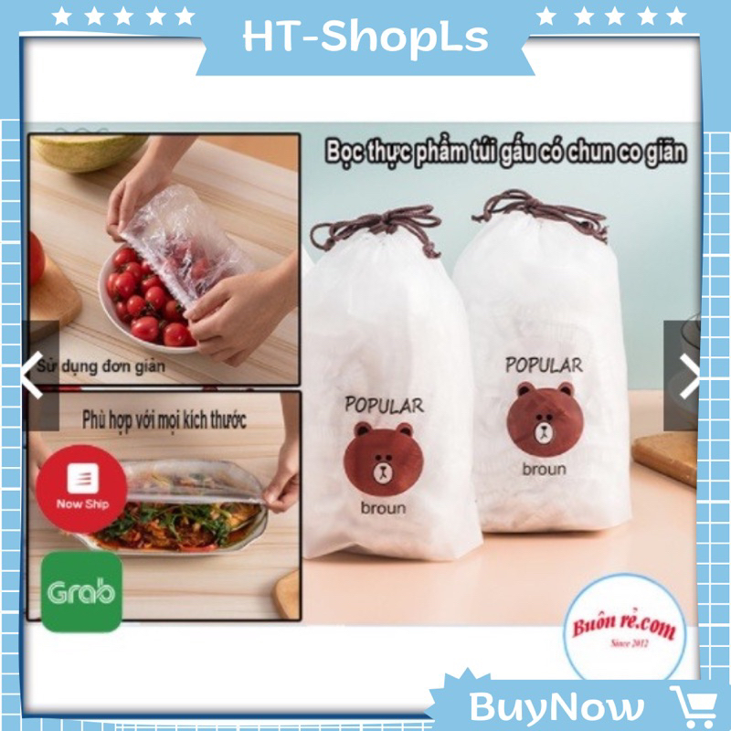 Set 100 màng bọc thực phẩm túi gấu co giãn tái sử dụng Buôn Rẻ