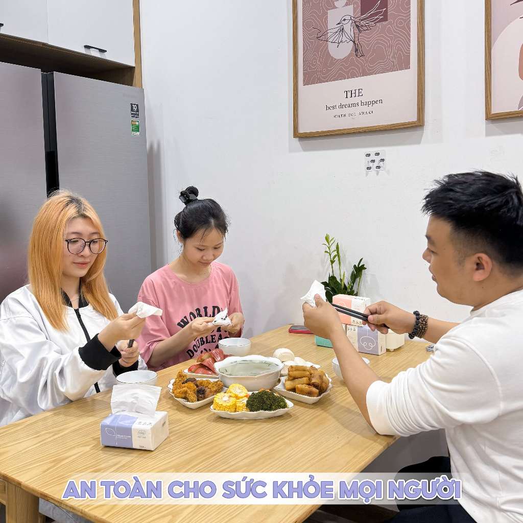 Thùng 46 gói khăn giấy Top Gia 3 màu siêu tiết kiệm, làm từ bột gỗ nguyên chất, 4 lớp dày dặn