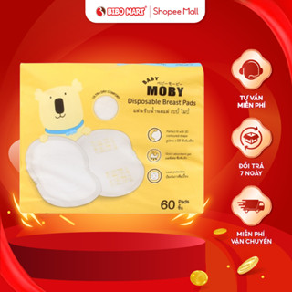 Miếng Lót Thấm Sữa Moby Baby Thấm Hút Tốt Mềm Mại Chống Tràn Túi 60 Miếng - Bibomart