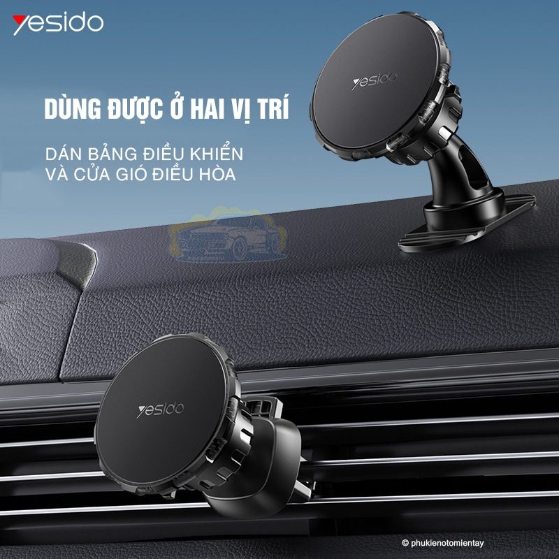 Giá Đỡ Điện Thoại Trên Ô tô Sử Dụng Nam Châm, Xoay 360 Nhiều Góc Độ, Nhỏ Gọn, Dễ Sử Dụng YESIDO 3
