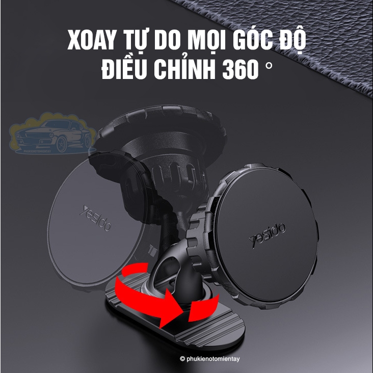 Giá Đỡ Điện Thoại Trên Ô tô Sử Dụng Nam Châm, Xoay 360 Nhiều Góc Độ, Nhỏ Gọn, Dễ Sử Dụng YESIDO 5