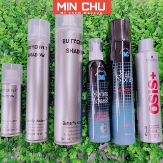 Gôm Bạc Xịt Tóc tạo kiểu giữ nếp tóc nam nữ BUTTERFLY SHADOW 320ml - 600ml , Jacqualine xanh đen ,Keo Tạo Bọt, Keo OSIS