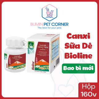Viên sữa dê bổ sung Canxi cho chó mèo Bioline hộp 160 viên
