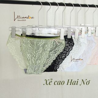 Quần lót ren Xẻ cao Hai nơ LTT CAMSTORE Freesize quần chip ren sexy hàng Việt Nam nhiều mầu