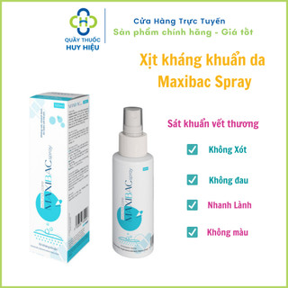 Xịt kháng khuẩn da Maxibac Spray - sát khuẩn vết thương không xót, không đau, không màu, nhanh liền da
