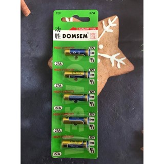 Viên pin A27 27AF-2C5 Domsem Super High Alkaline Battery / Pin điều khiển 12v GP27A mẫu mới nhất vỉ 5 viên