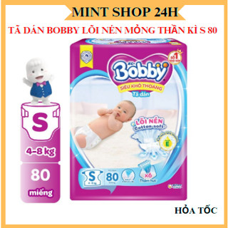 [Hỏa tốc-LIVE/VIDEO 300k] Tã dán sơ sinh Bobby S80 mới- Lõi nén mỏng thần kỳ