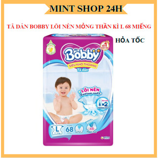 Tã dán bobby l68 miếng cho bé từ 9-13kg