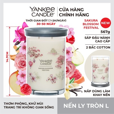Nến ly tròn sáp đậu nành Yankee Candle size L (567g) - Sakura Blossom Festival