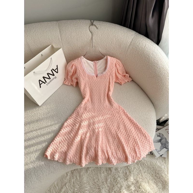 Đầm thun nổi viền ren Anna - Gemini