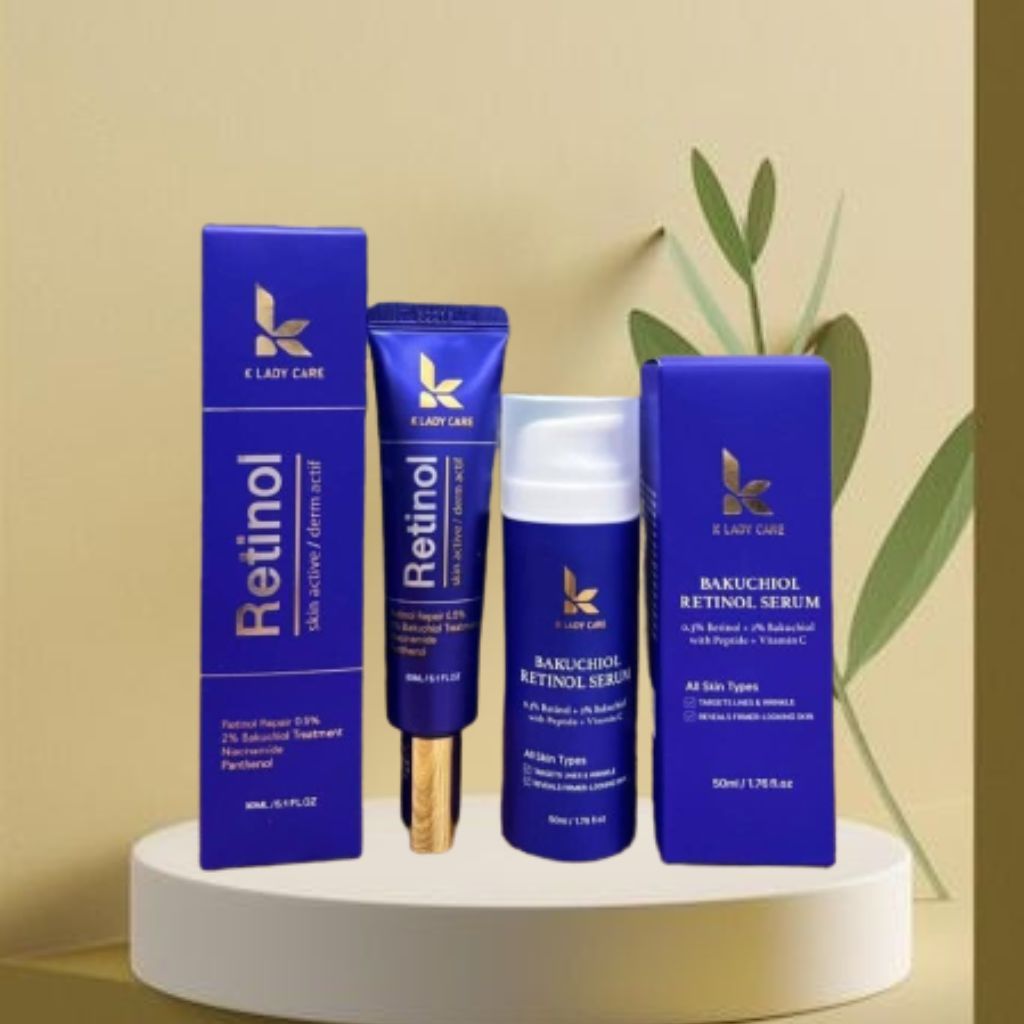 Bộ Đôi 2 Sản Phẩm : Kem Dưỡng Retinol & Serum Dưỡng Ngăn Ngừa Lão Hoá Căng Bóng Da K Lady Care . .