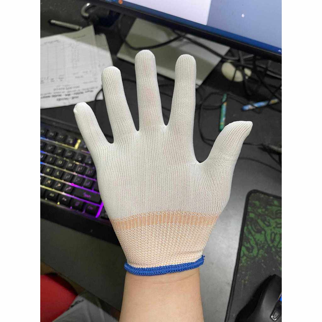 Găng Tay Bảo Hộ Lao Động Sợi Trắng - Găng Tay Sợi Len - Găng tay lao động - Găng tay làm vườn - Loại không phủ PU ko