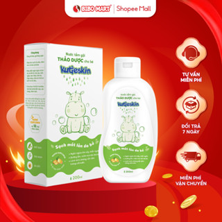 Nước Tắm Gội Thảo Dược Kutieskin Tắm Gội 2 Trong 1 Cho Bé Sơ Sinh Làm Sạch Dịu Nhẹ Dưỡng Ẩm Chai 200ml - Bibomart