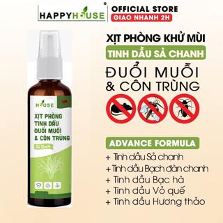    Mua 2 tặng 1   Xịt phòng Sả Chanh đuổi Kiến Ba Khoang 50-100ml - Đuổi muỗi côn trùng khử mùi thơm phòng. HAPPYHOUSE 