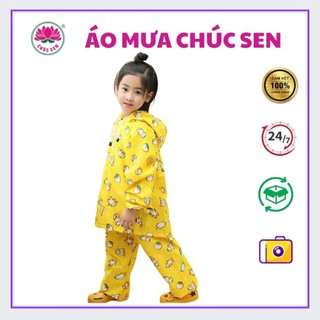 MÃ 45- BỘ ÁO ĐI MƯA VẢI DÙ HỌA TIẾT CUTE DÀNH CHO BÉ 8 - 9 TUỔI (29KG - 34KG).chiều cao <130cm