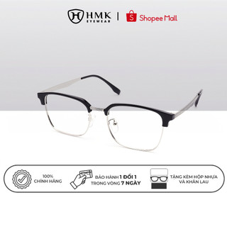 Gọng Kính Cận Kim Loại Titanium HMK Eyewear Dáng Clubmaster Sang Trọng, Mạnh Mẽ - KL22002