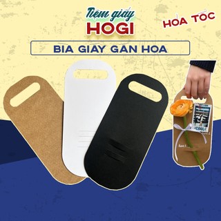 10 bìa giấy gắn hoa HOGI, bìa gắn hoa giấy kraft đa năng, phụ kiện trang trí quà tặng, giá rẻ
