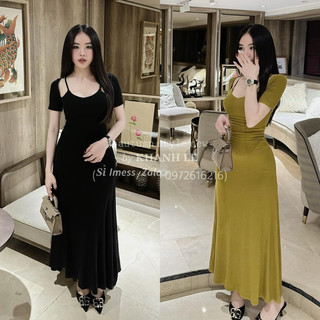 ĐẦM BODY DÀI ĐUÔI CÁ TAY NGẮN KHOÉT VAI