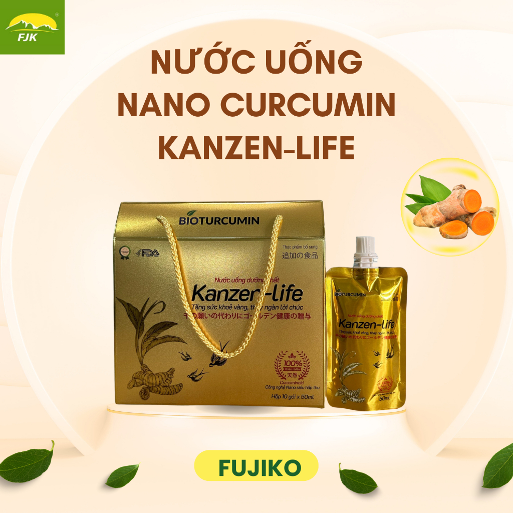 Nước Uống Tinh Chất Nghê Nano Curcumin Kanzen-life BIOTURCUMIN FUJIKO 10 gói