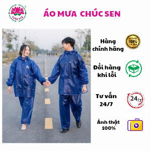 MÃ 02- ÁO MƯA CHÚC SEN - ÁO MƯA BỘ CAO SU ĐI BIỂN NHỰA NHẬP KHẨU SIÊU DẺO + KHÔNG THẤM NƯỚC - siêu dày - hàng 1100g