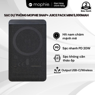Sạc dự phòng Mophie Snap+ juice pack mini 5,000mAh V2 - Bảo hành 2 năm 1 đổi 1 - Hàng chính hãng